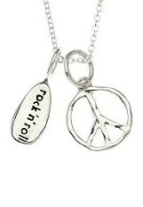 extraordinary little peace rock and roll silver baby necklace